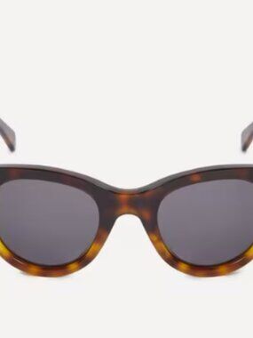 Celine Three Dots Brown Tortoiseshell Rounded Cat-Eye Sunglasses
